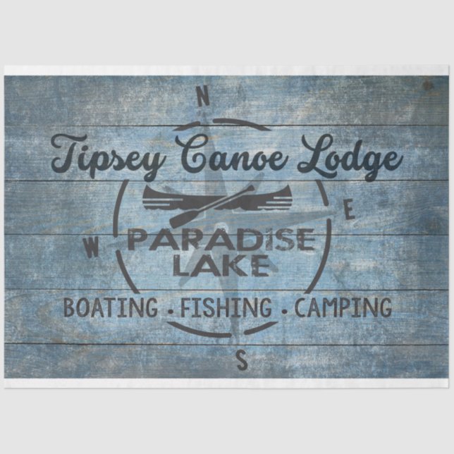 Papier Mousseline Tipsey Canoe Lodge Decoupage Tissus Paper (Recto)