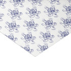 Tirage de pieuvre stylisé vintage no 1 bleu