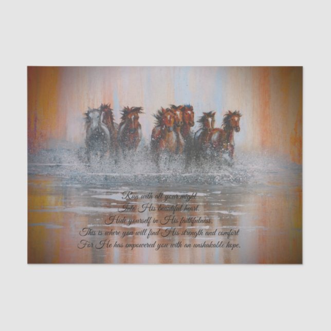 Papier Mousseline Tissu courant de Decoupage de chevaux (Recto)
