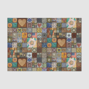 Papier Mousseline Tissu de carreaux vintage ou papier de découpage