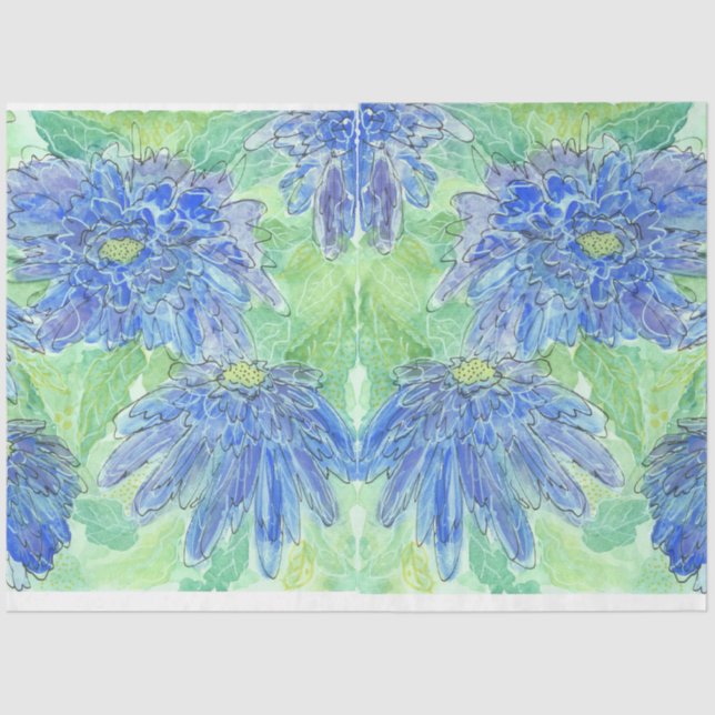 Papier Mousseline Tissu de découpage - Art d'aquarelle original (Recto)