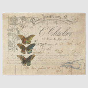 Papier Mousseline Tissu de Decoupage d'éphémères