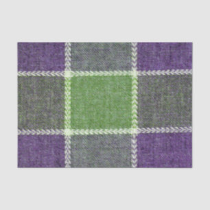 Papier Mousseline Tissu de laine vert et mauve