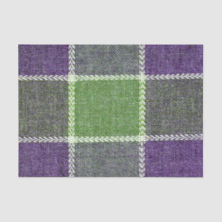 Papier Mousseline Tissu de laine vert et mauve