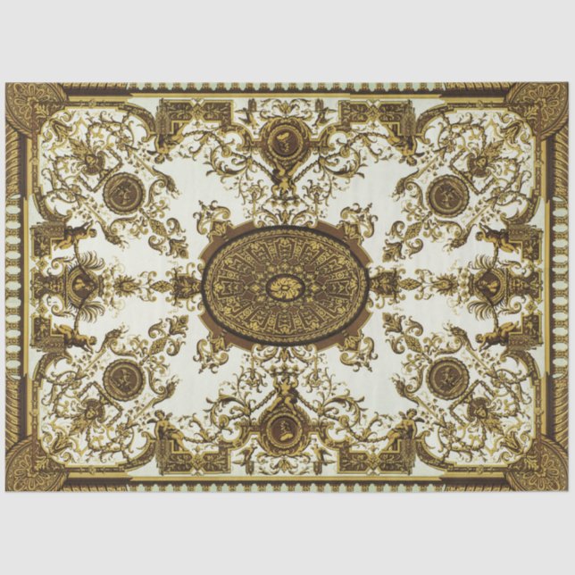 Papier Mousseline Tissu décoratif or et noir (Recto)