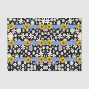 Papier Mousseline Tissu décoratif tournesols