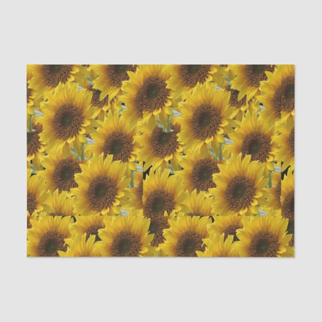 Papier Mousseline Tissu décoratif tournesols (Recto)
