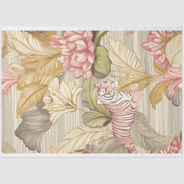Papier Mousseline Tissu floral Safari par Elsie Lane (Recto)