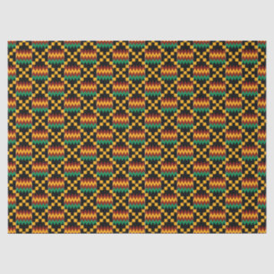 Papier Mousseline Tissu jaune, vert, rouge, noir de Kwanzaa Kente