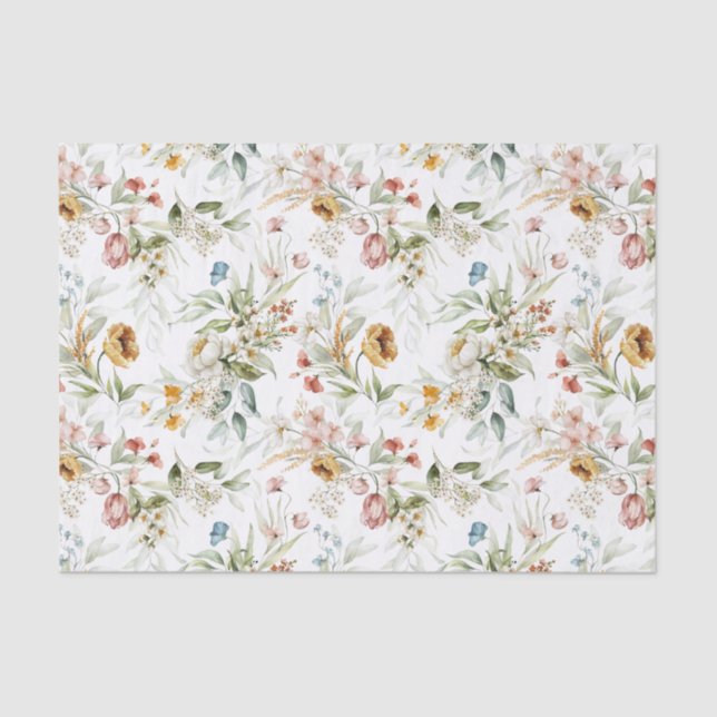 Papier Mousseline Tissu Papier 3 Aquarelle Peonies Néerlandais Encor (Recto)