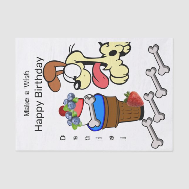 Papier Mousseline Tissu Papier Chien Bones Crème glacée (Recto)