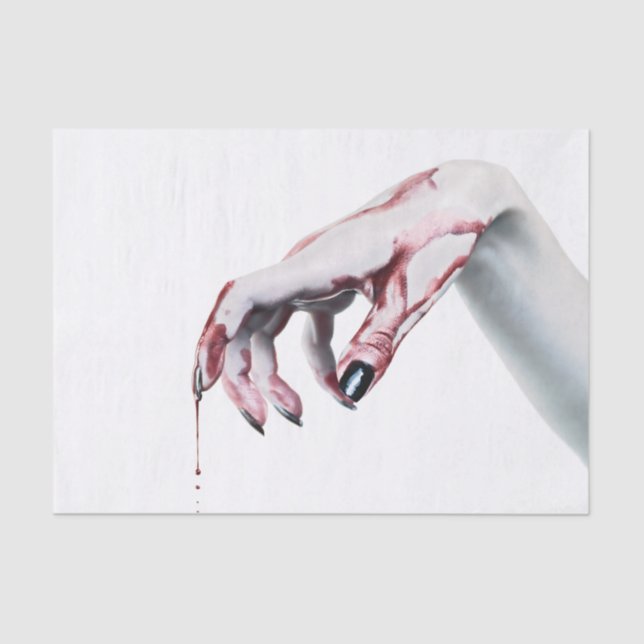 Papier Mousseline Tissu Papier Enveloppement zombie goutte de sang v (Recto)