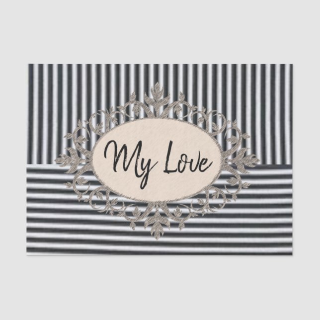 Papier Mousseline Tissu Papier Plage Bande Noire (Recto)