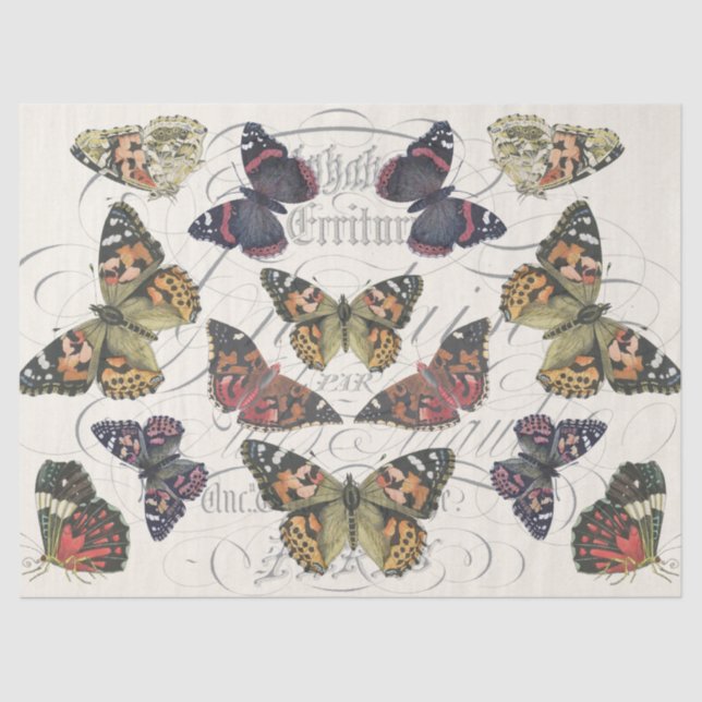 Papier Mousseline Tissu rose de Decoupage de papillon (Recto)