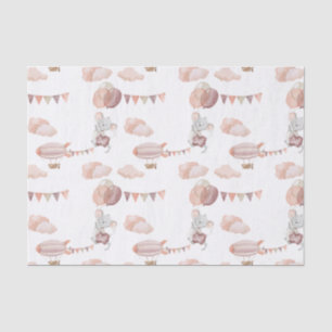 Papier Mousseline Tissue Paper (25 cm x 38 cm) - Mouse With Balloons