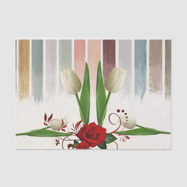 Papier Mousseline Tissus en papier Tissus Rose rouge (Recto)