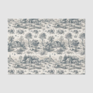 Papier Mousseline Toile de Jouy Campagne Papier Tissu   Élégant
