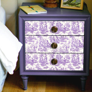 Papier Mousseline Toile de Jouy florale violette vintage
