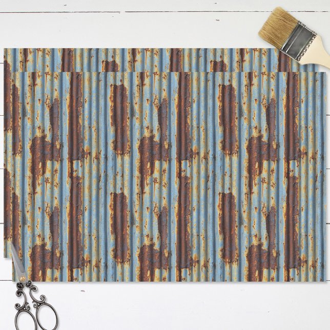 Papier Mousseline Toit en métal ondulé Découpage Motif transparent (Créateur téléchargé)