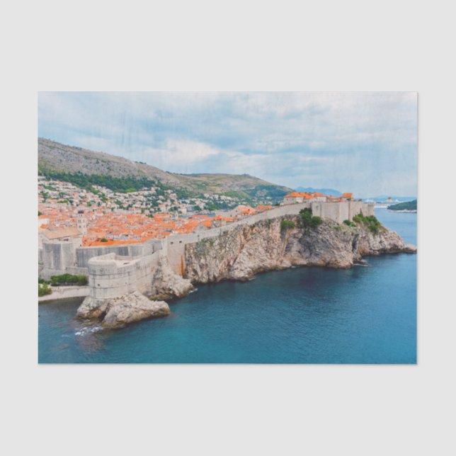 Papier Mousseline Toits et murs de la vieille ville de Dubrovnik - C (Recto)