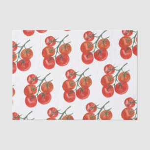 Papier Mousseline Tomates Aquarelle Blanc Cadeau