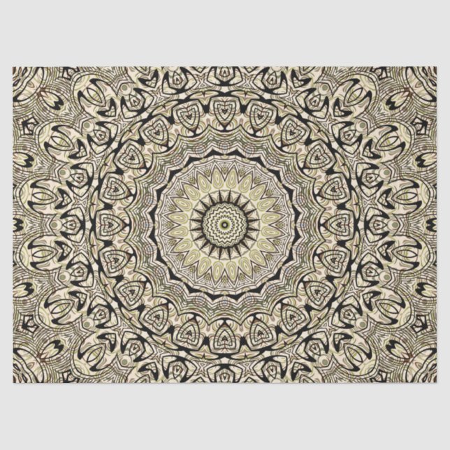 Papier Mousseline Tone de la Terre Mandala Motifs géométriques compl (Recto)