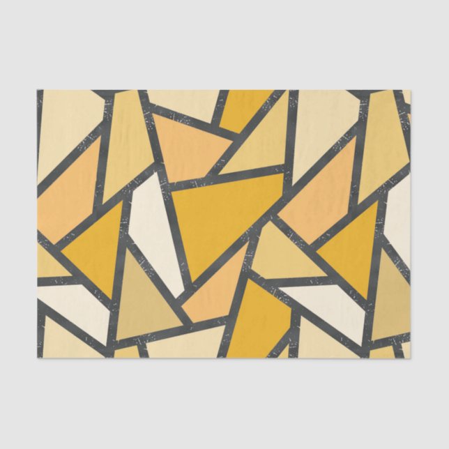 Papier Mousseline Tons de motif en vitrail jaune (Recto)