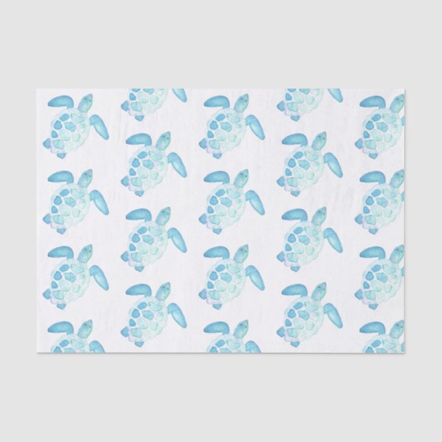 Papier Mousseline Tortue marine dans les pastels (Recto)