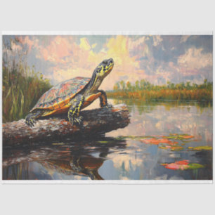 Papier Mousseline Tortue mignonne sur le rond Everglades Découpage