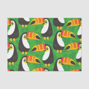 Papier Mousseline Toucan Bird Beak Green Leaves Tropical  Animals