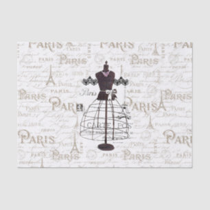 Papier Mousseline Tour Eiffel français de Paris de typo de mannequi