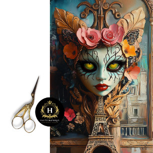 Papier Mousseline Tour Eiffel Gothique Surréaliste Découpage Gargoyl