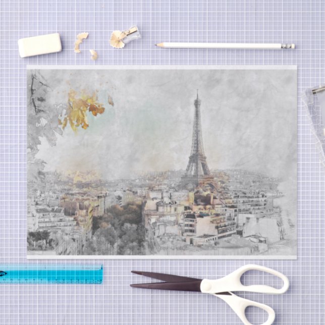 Papier Mousseline Tour Eiffel. Paris, France (Artisanat)