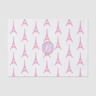 Papier Mousseline Tour Eiffel rose Paris Monogramme Fête Moderne