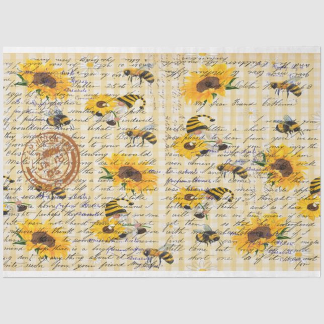Papier Mousseline Tournesol Bee Gnome (Recto)