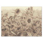 Tournesol Champ Vintage Sepia Tone Découpage