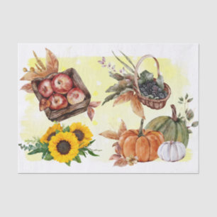 Papier Mousseline Tournesol d'automne Thanksgiving Citrouille Harves