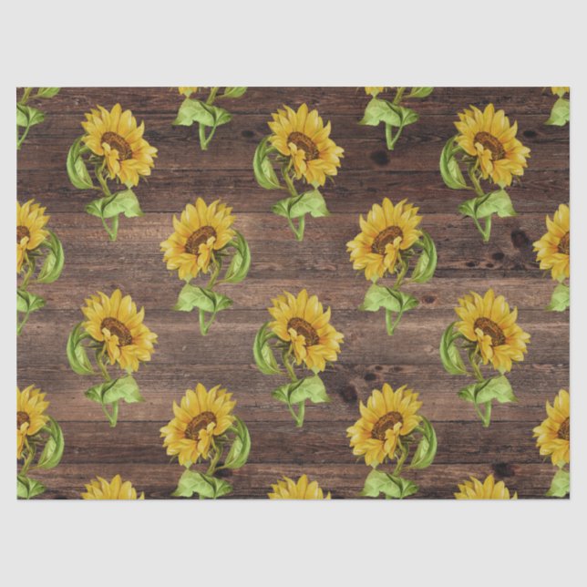 Papier Mousseline Tournesol rustique sur la page de découpage du boi (Recto)