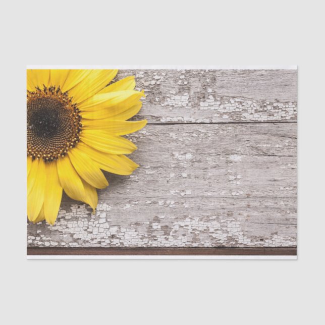 Papier Mousseline Tournesol sur une table en bois (Recto)