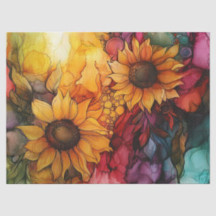 Papier Mousseline Tournesols en encre à l'alcool Série Design #19