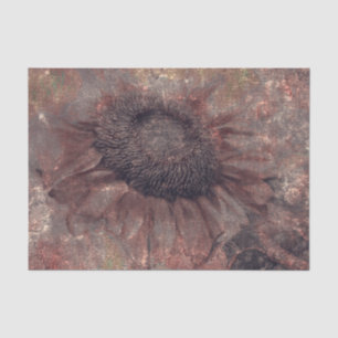 Papier Mousseline Tournesols Géants Découpage Marron Texturé Vintage