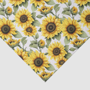 Papier Mousseline Tournesols Jaune Soleil