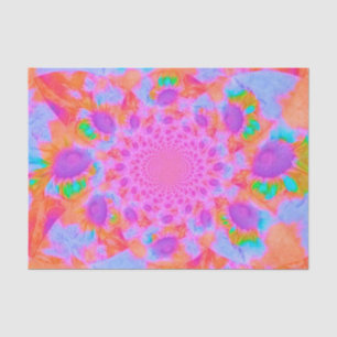 Papier Mousseline Tournesols Rose Orange Violet Abstrait Découpage