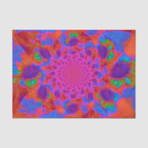 Papier Mousseline Tournesols Rose Violet Orange Art Floral
