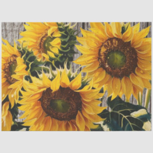 Papier Mousseline Tournesols Rustiques Sur Barton Imprimer