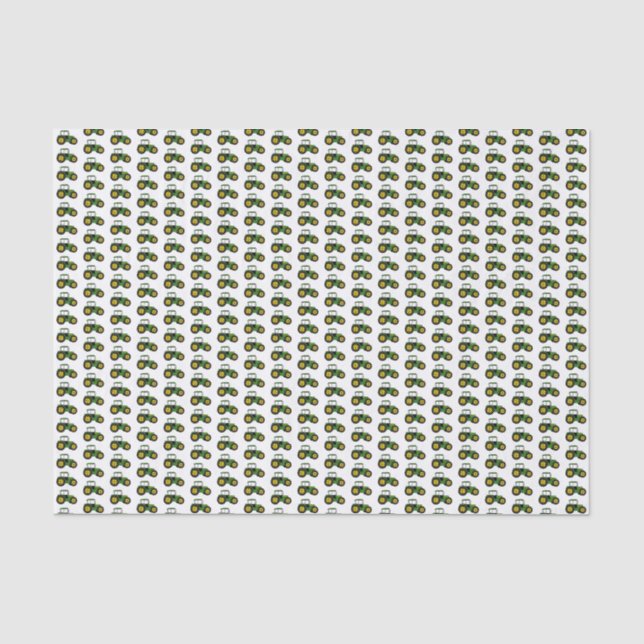 Papier Mousseline Tracteurs verts (Recto)