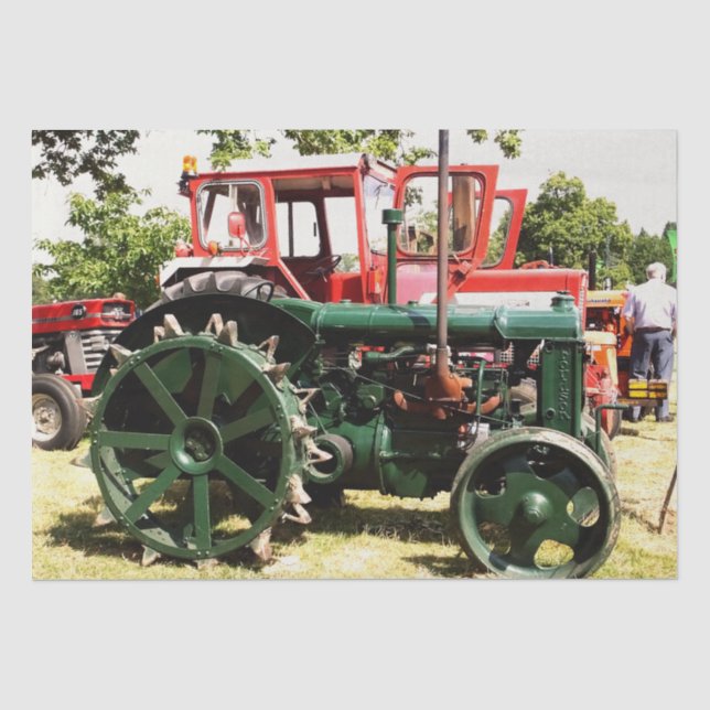 Papier Mousseline TRACTEURS vintages (Recto)