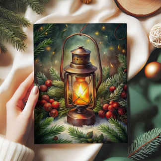 Papier Mousseline Traditional Christmas lantern holly tissue paper