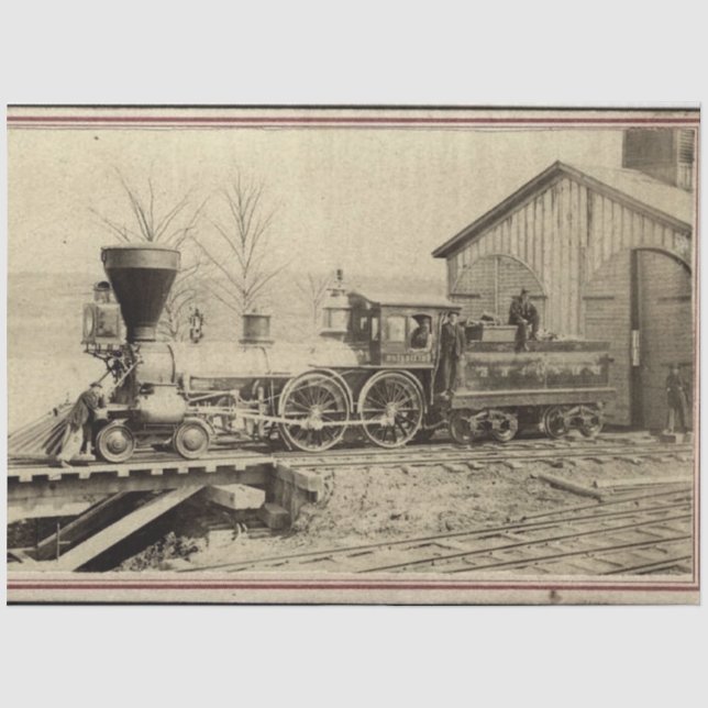 Papier Mousseline train à vapeur au dépôt (Recto)