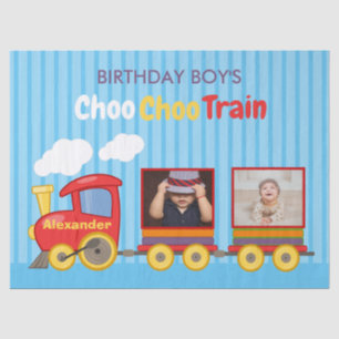 Papier Mousseline Train Jouet Toddler Boy Birthday Blue
